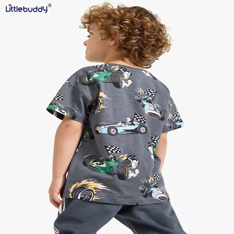 Boys Pure Cotton Cartoon Print T-Shirt 2025 Summer - Image 3