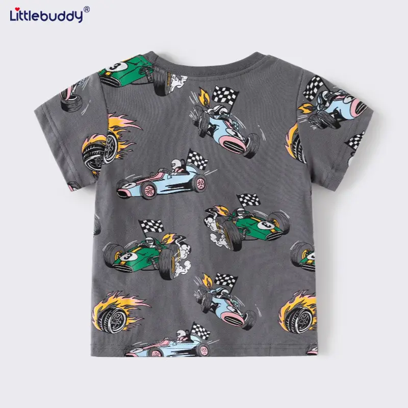 Boys Pure Cotton Cartoon Print T-Shirt 2025 Summer - Image 5