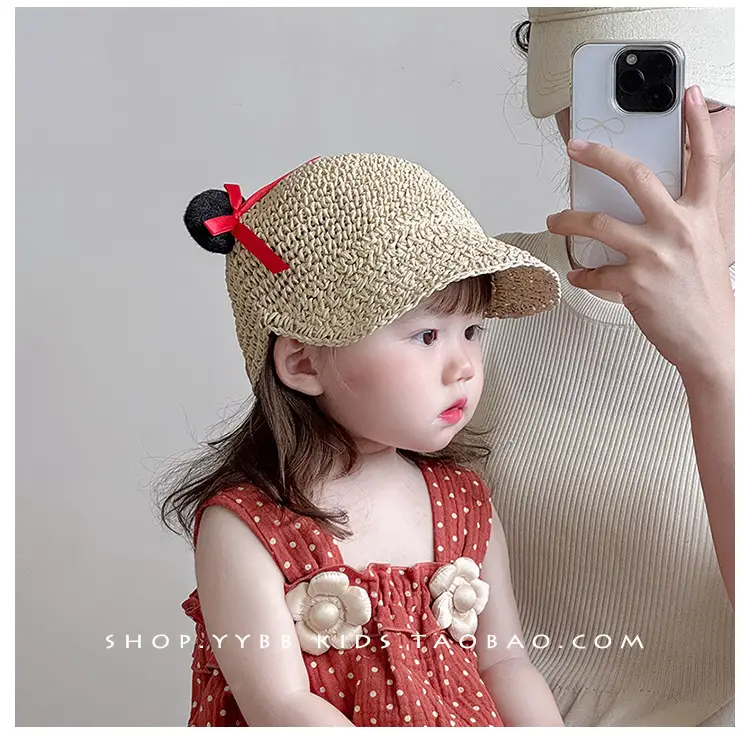Baby Straw Hat with Red Bow for Girls — feature 5