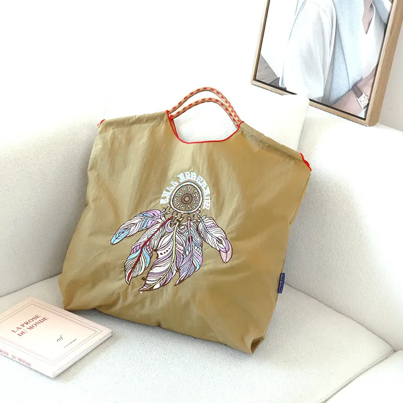 Embroidered Crossbody Bag for Women Large Capacity Orange Blue - Image 10