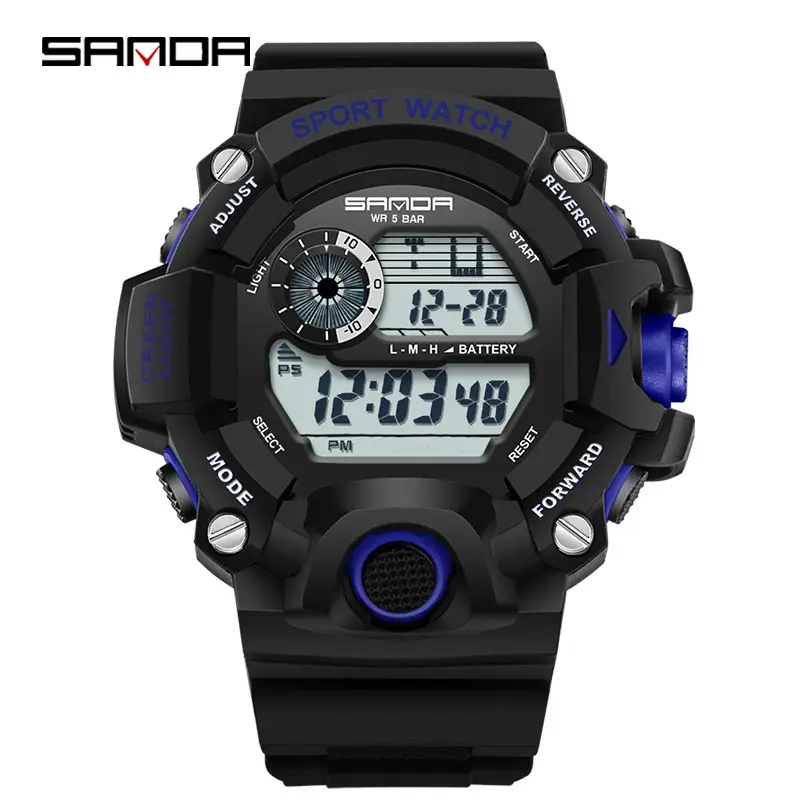 Sanda Sport Watch Black Luminous Multi-Function Waterproof - Image 4