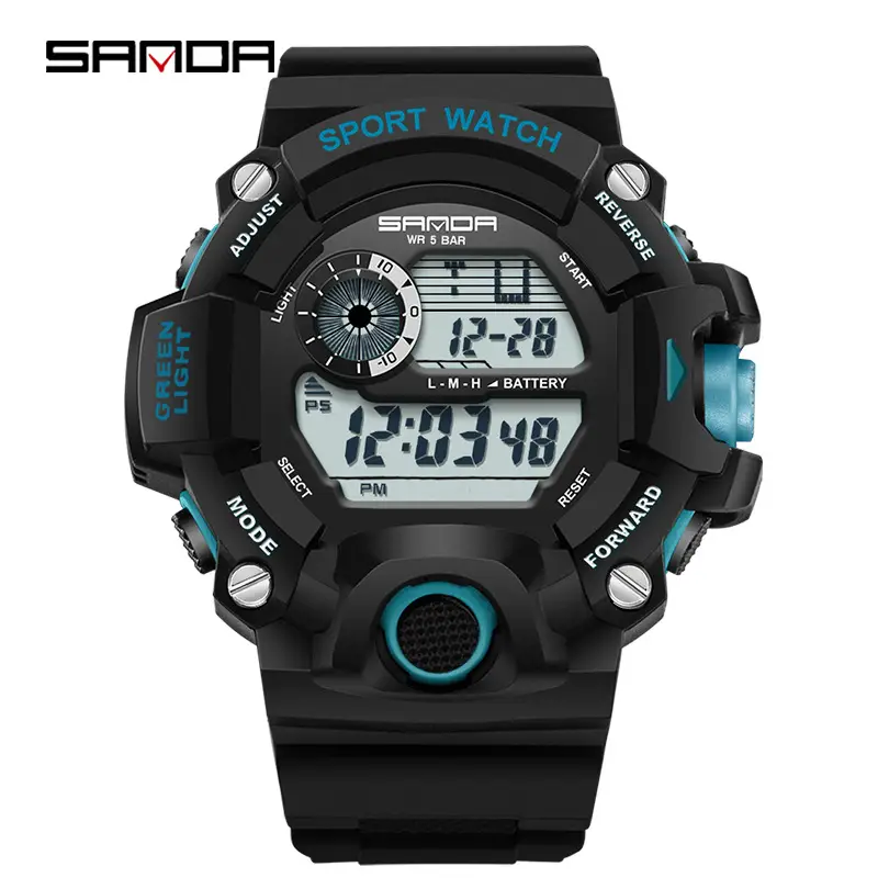 Sanda Sport Watch Black Luminous Multi-Function Waterproof - Image 5