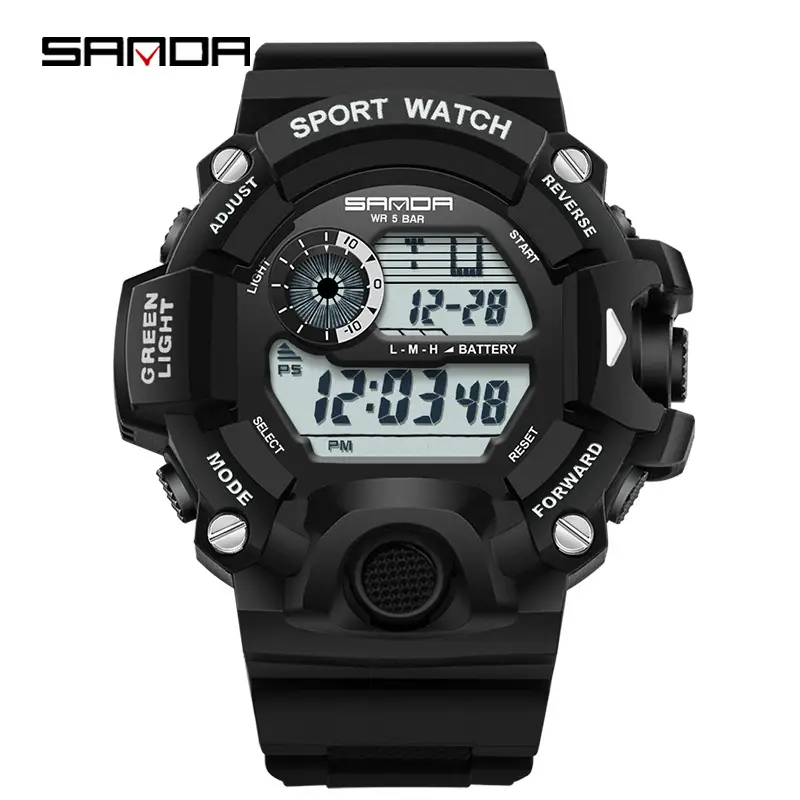 Sanda Sport Watch Black Luminous Multi-Function Waterproof - Image 6