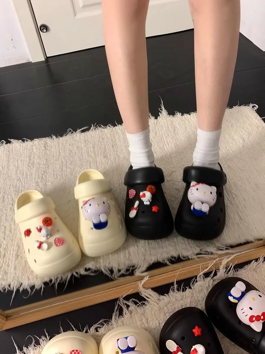 2026 Summer Fashion Dual-Wear Casual Eva Soft Thick-Soled Sandals Cute Tomato 3D Cat Hole Shoes for Women Outdoor Wear — feature 9
