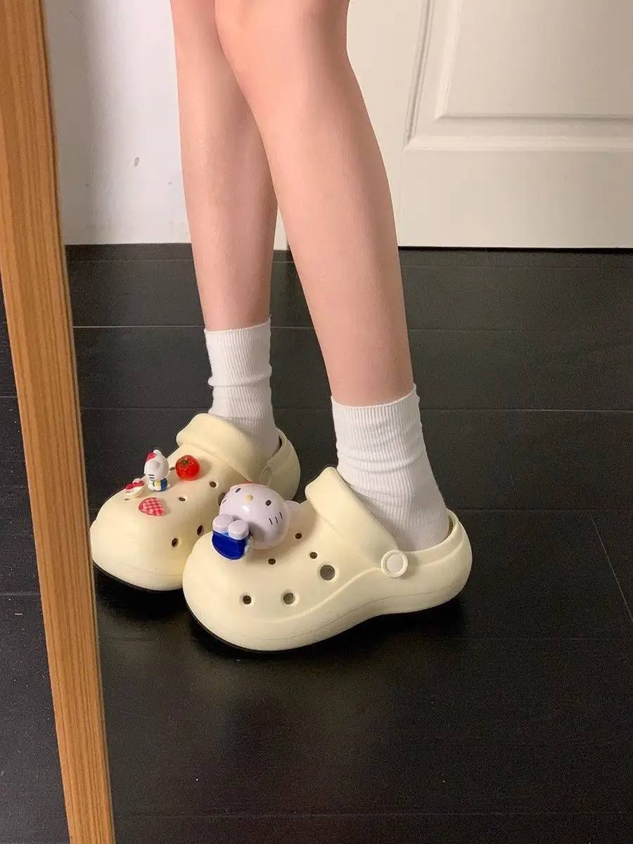 2026 Summer Fashion Dual-Wear Casual Eva Soft Thick-Soled Sandals Cute Tomato 3D Cat Hole Shoes for Women Outdoor Wear — feature 11