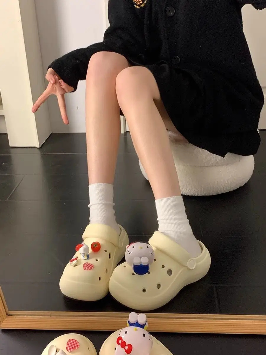 2026 Summer Fashion Dual-Wear Casual Eva Soft Thick-Soled Sandals Cute Tomato 3D Cat Hole Shoes for Women Outdoor Wear — feature 14