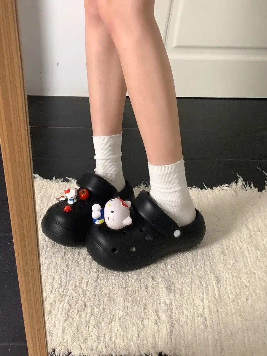 2026 Summer Fashion Dual-Wear Casual Eva Soft Thick-Soled Sandals Cute Tomato 3D Cat Hole Shoes for Women Outdoor Wear — feature 17