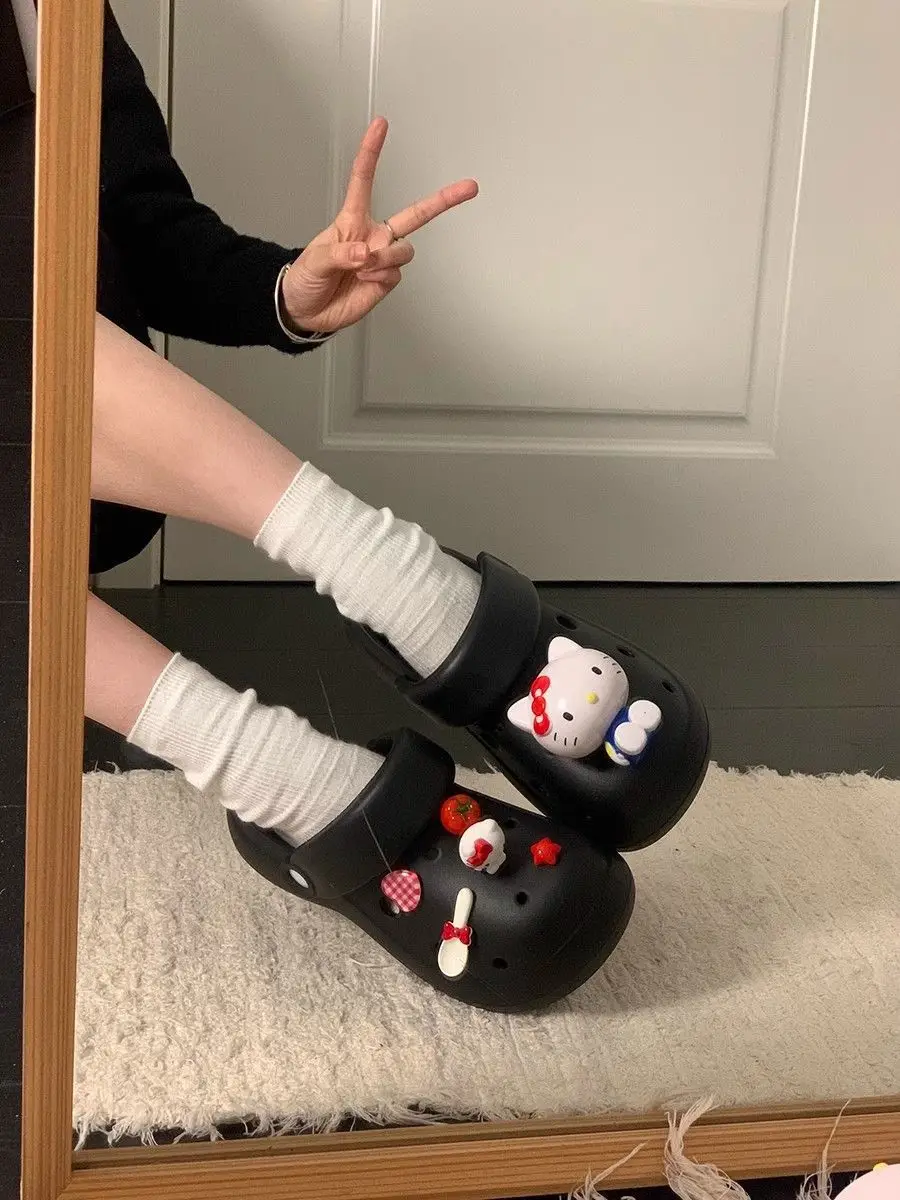 2026 Summer Fashion Dual-Wear Casual Eva Soft Thick-Soled Sandals Cute Tomato 3D Cat Hole Shoes for Women Outdoor Wear — feature 18