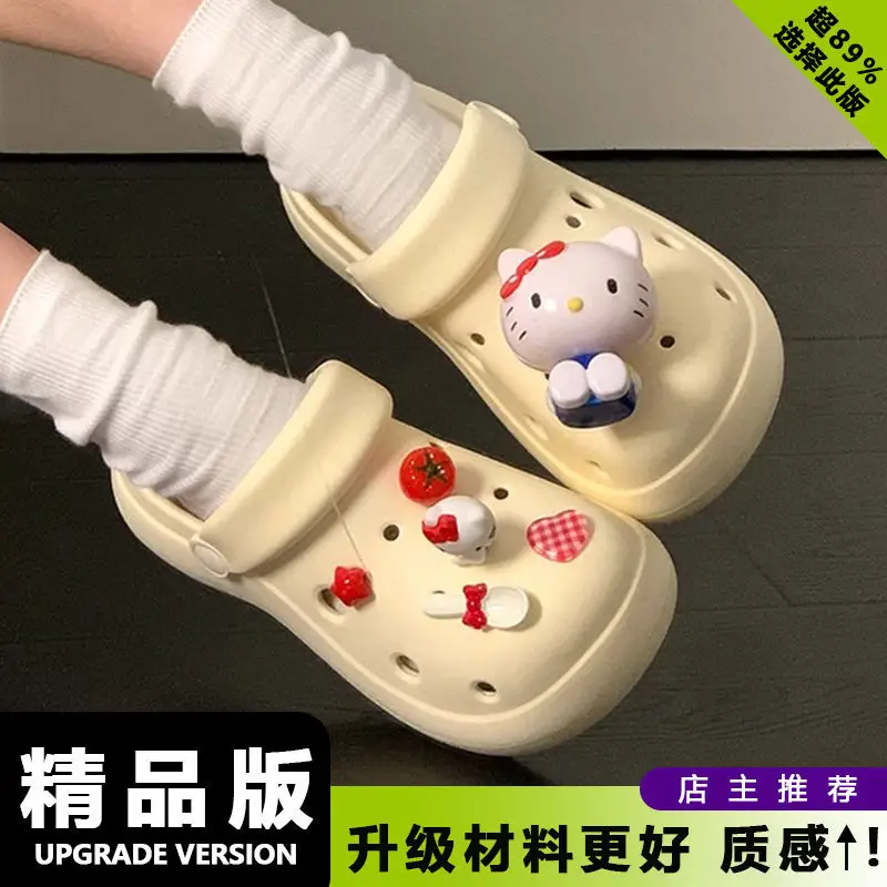 2026 Summer Fashion Dual-Wear Casual Eva Soft Thick-Soled Sandals Cute Tomato 3D Cat Hole Shoes for Women Outdoor Wear - Image 4