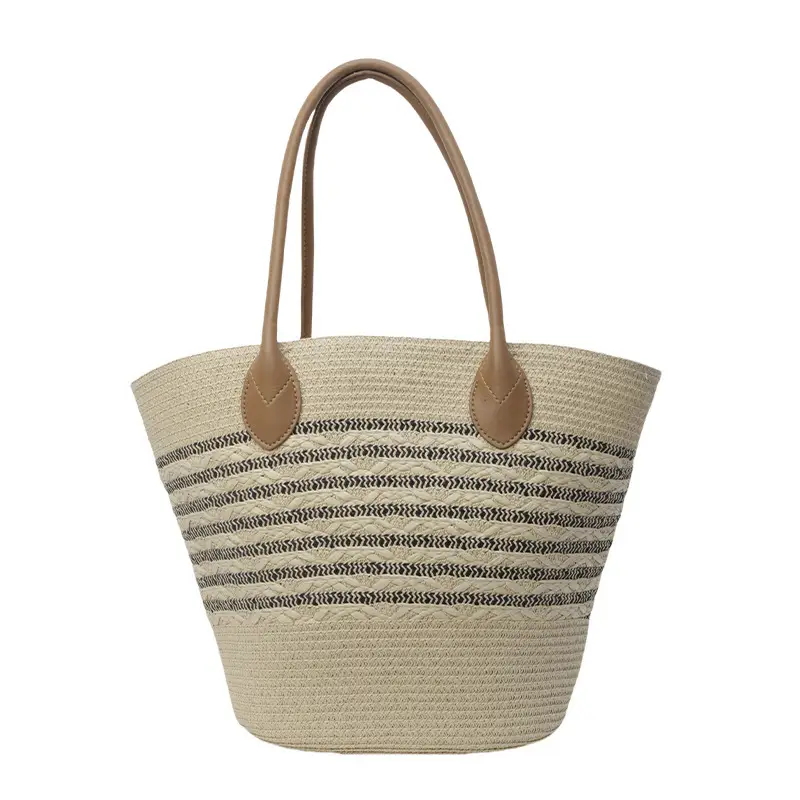 Women Straw Tote Bag Large Capacity One Shoulder