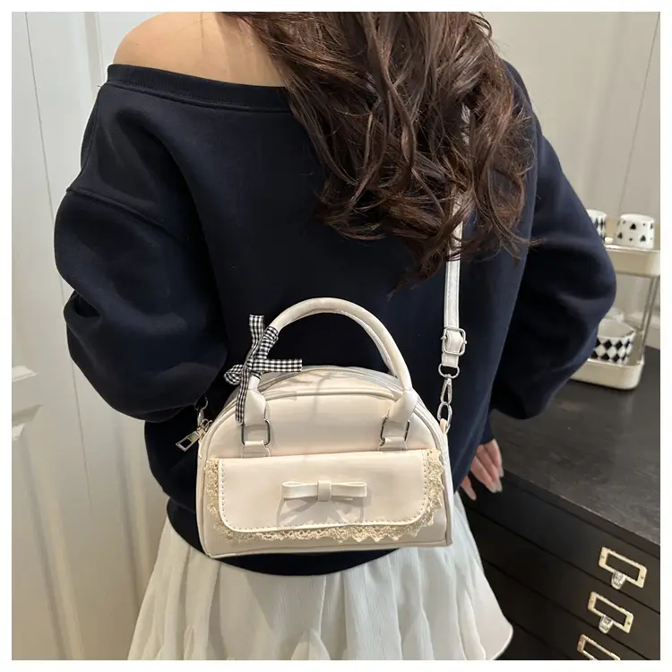 Pink Lace Bow Shoulder Bag for Women — feature 10