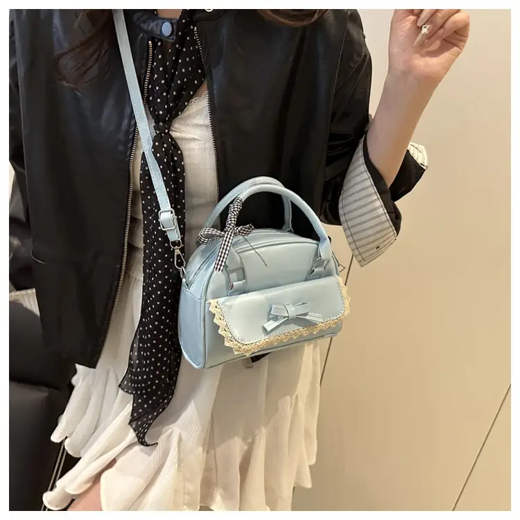 Pink Lace Bow Shoulder Bag for Women — feature 15