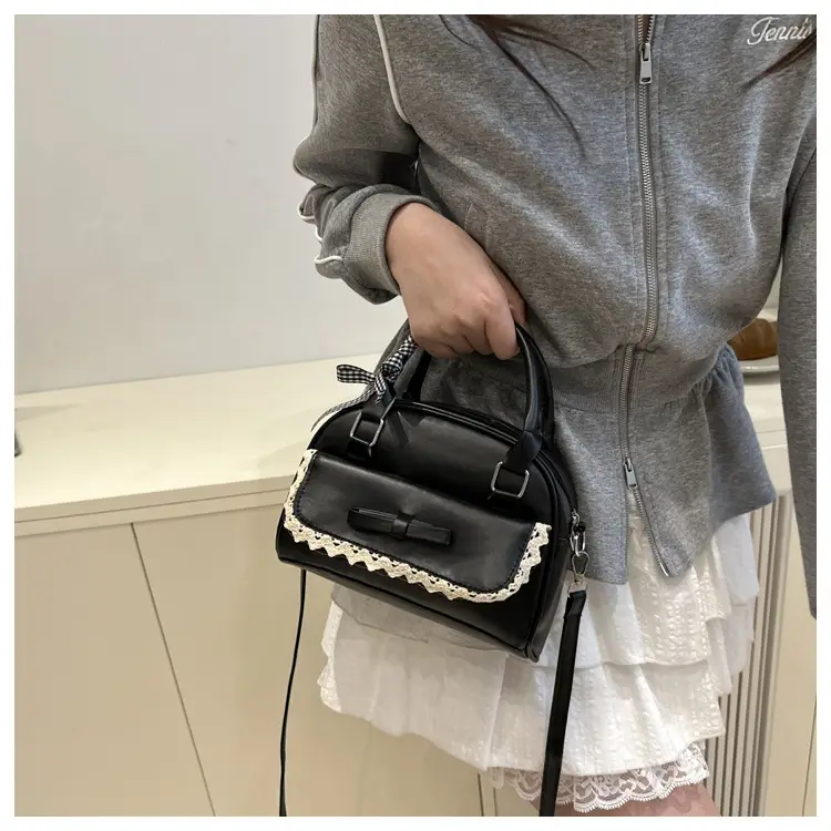 Pink Lace Bow Shoulder Bag for Women — feature 17