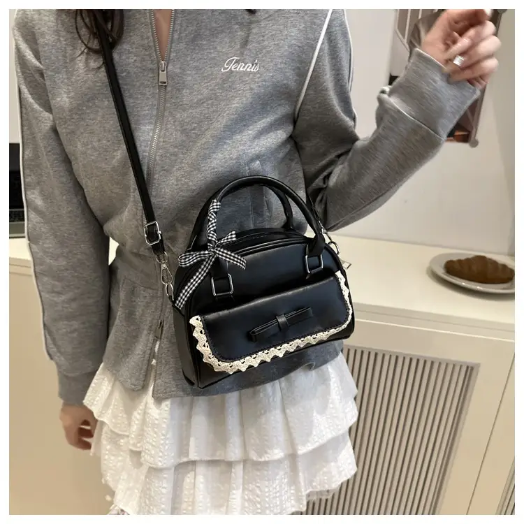 Pink Lace Bow Shoulder Bag for Women — feature 19