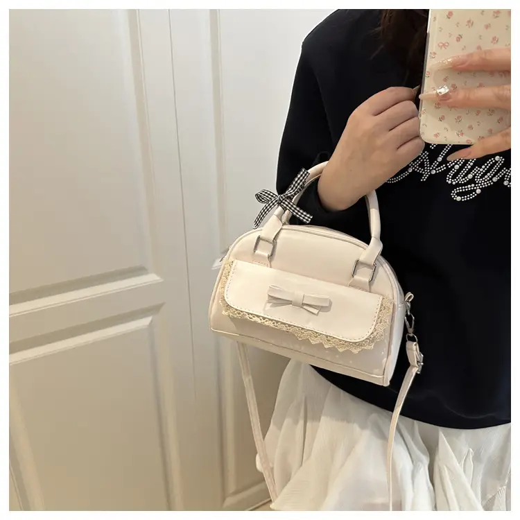 Pink Lace Bow Shoulder Bag for Women — feature 8