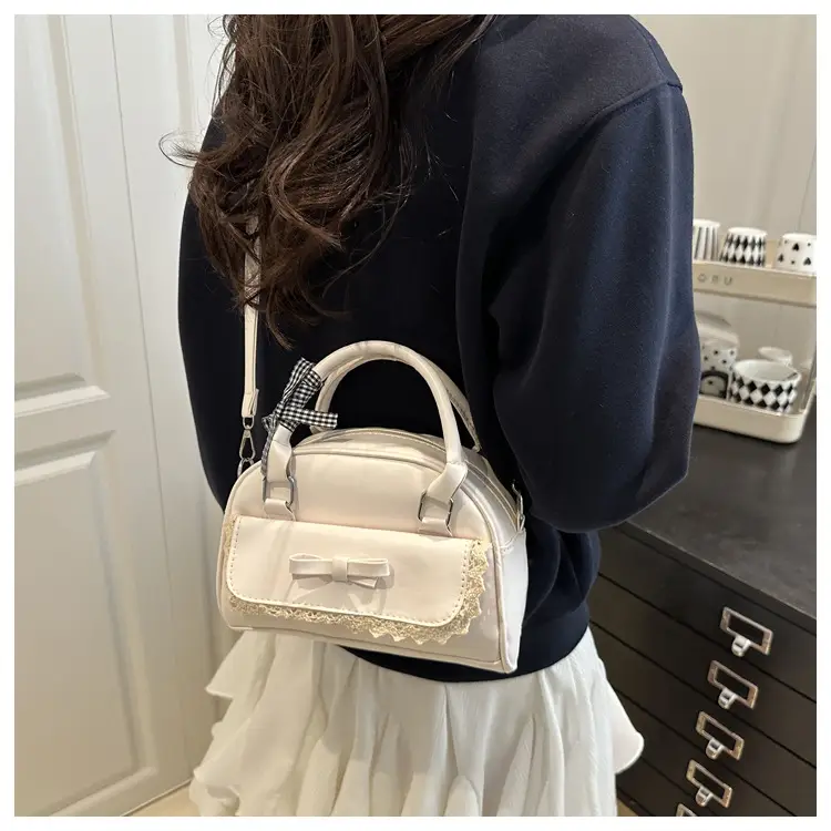 Pink Lace Bow Shoulder Bag for Women — feature 9