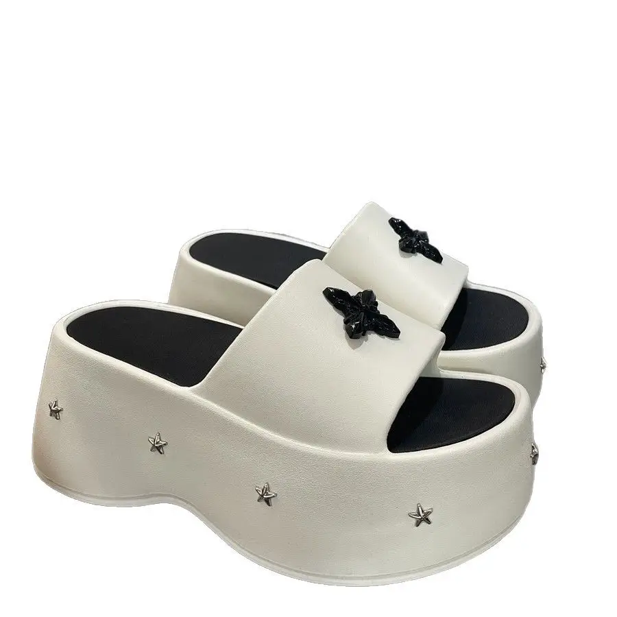 2025 New Punk Style 8cm Thick Bottom Slippers Women's Summer Outer Wear Summer Sandals for Students - Image 8