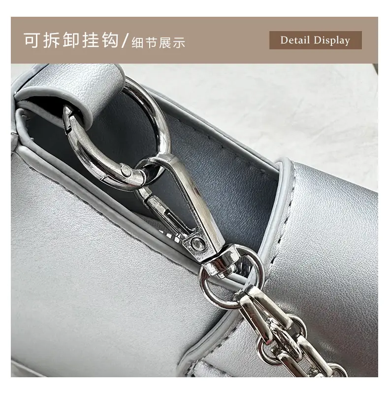 Women's Korean Style Armpit Bag White Pink Leather — feature 10