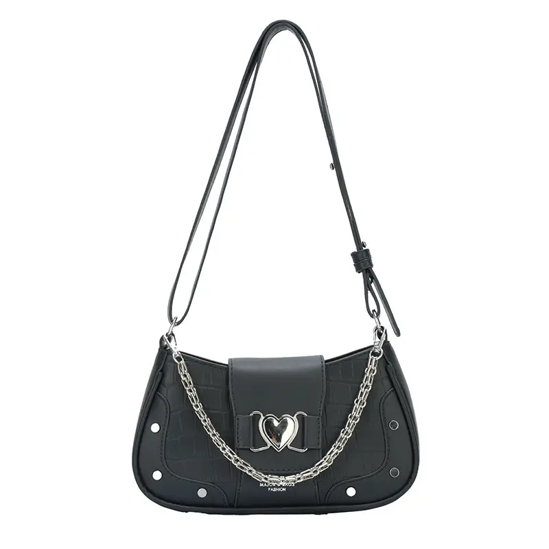 Women's Korean Style Armpit Bag White Pink Leather - Image 3