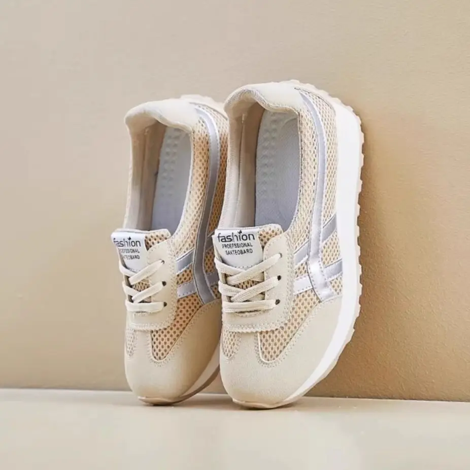 Women's 2025 Lace-up Skechers White Mesh Casual Shoes - Image 5