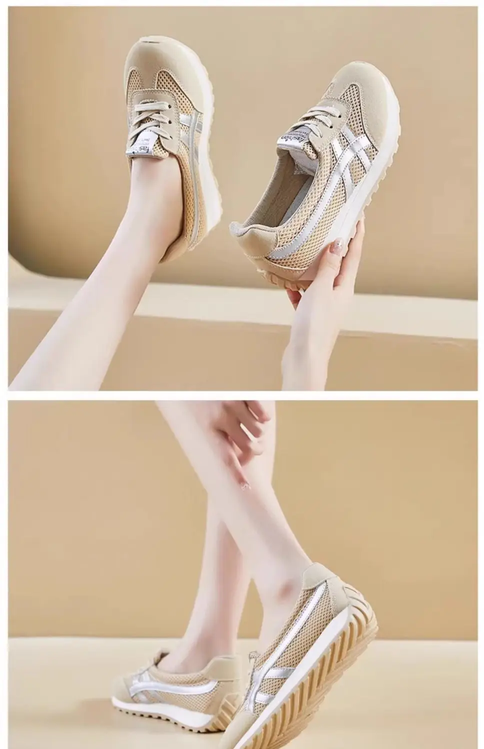Women's 2025 Lace-up Skechers White Mesh Casual Shoes — feature 10