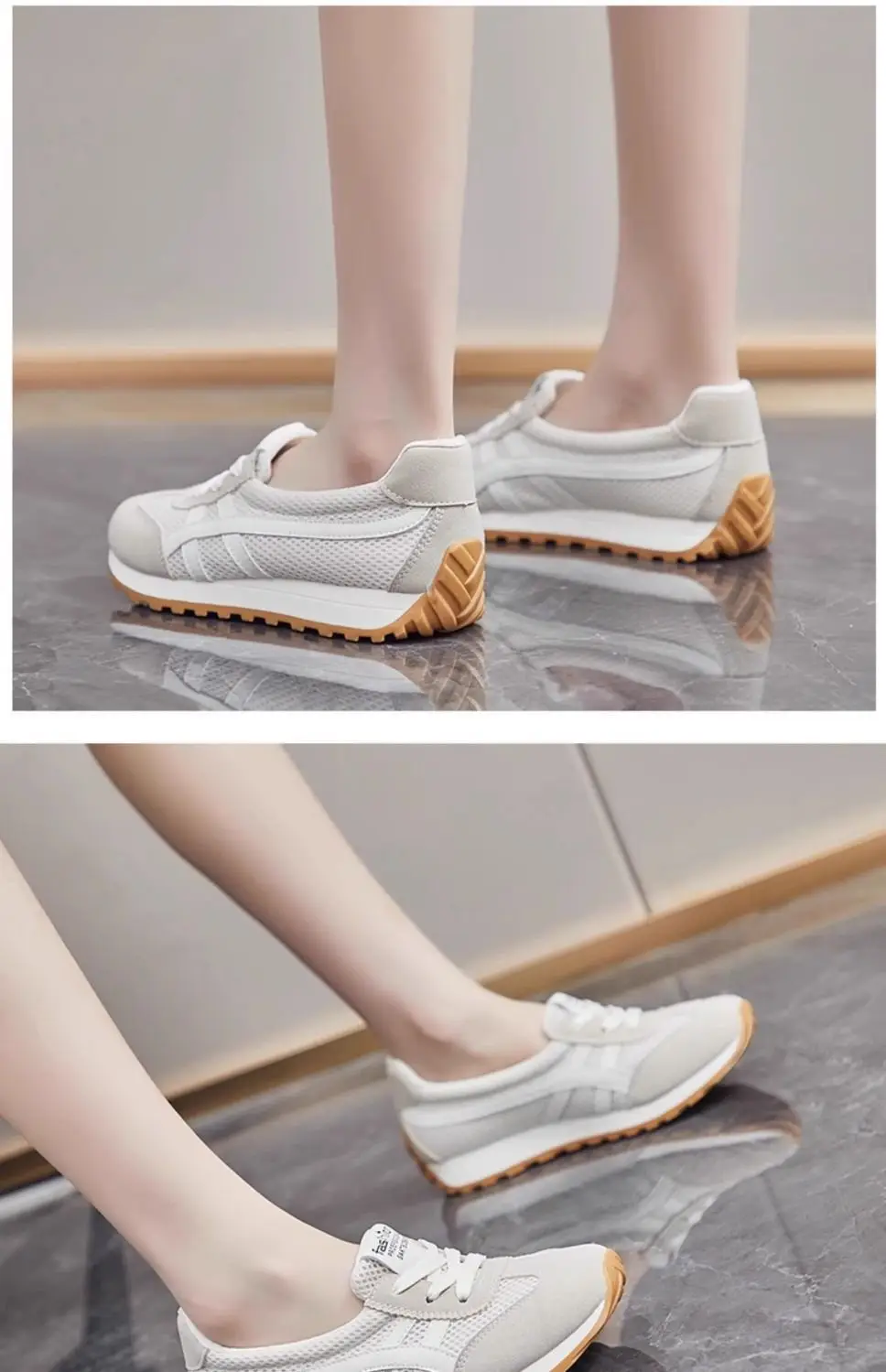 Women's 2025 Lace-up Skechers White Mesh Casual Shoes — feature 15