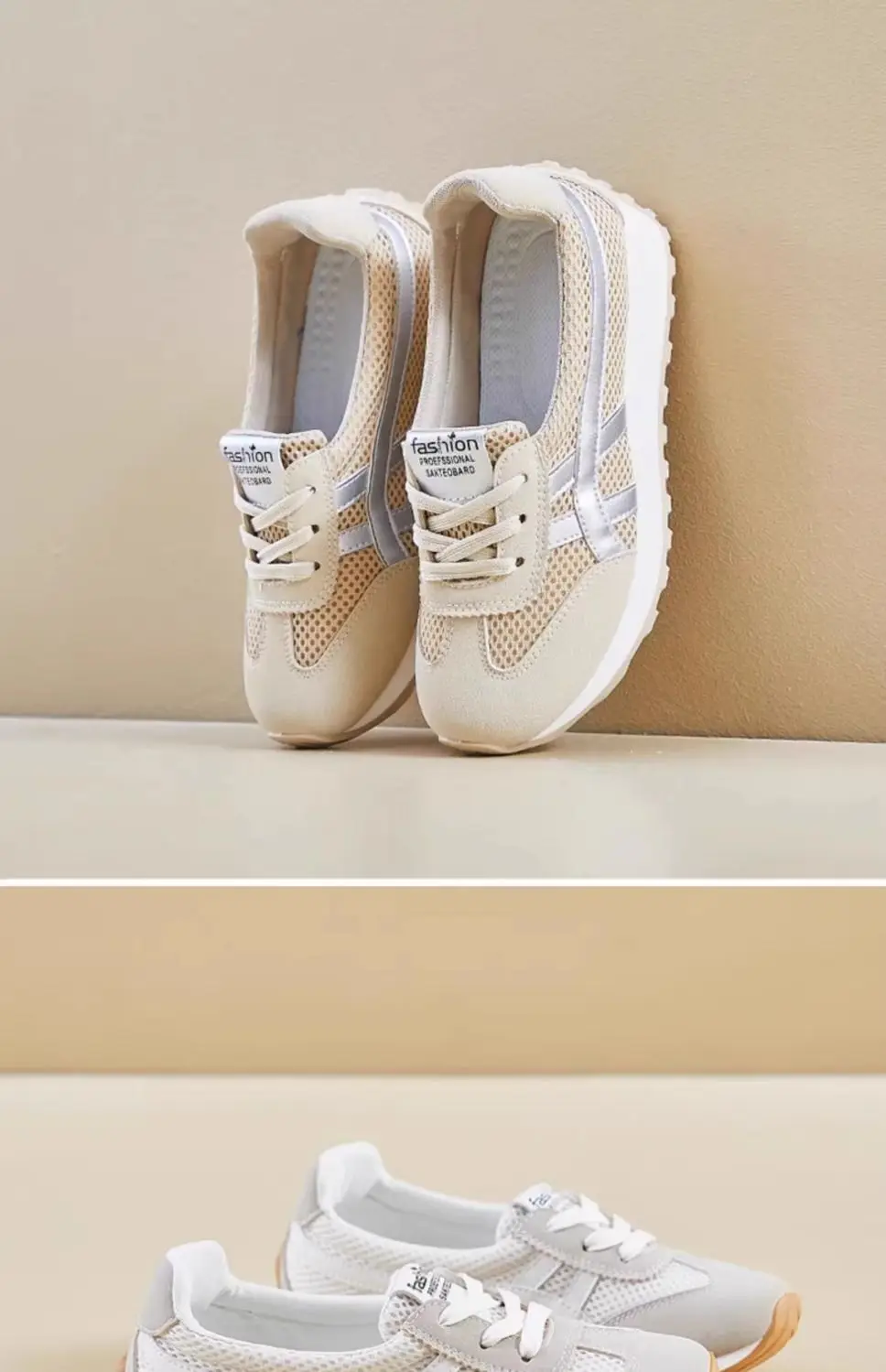 Women's 2025 Lace-up Skechers White Mesh Casual Shoes — feature 22