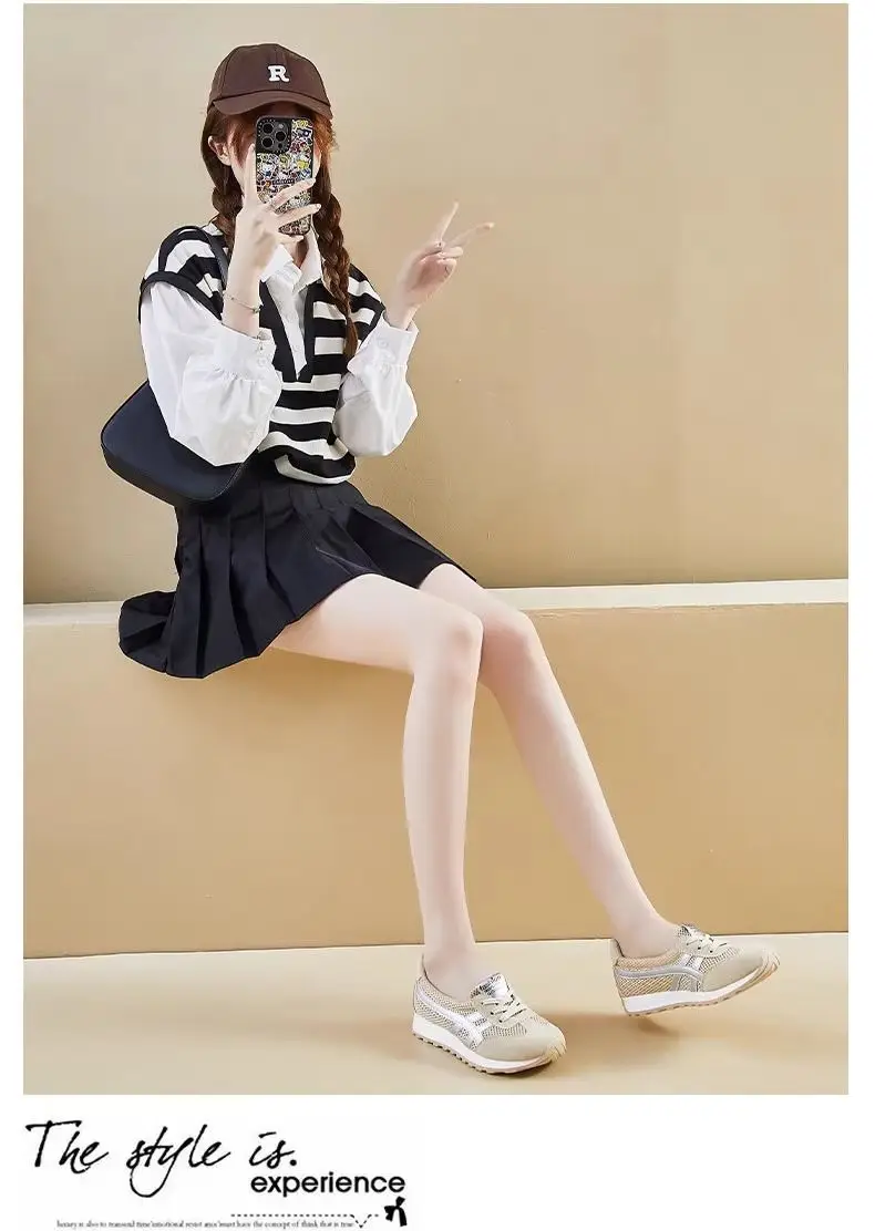 Women's 2025 Lace-up Skechers White Mesh Casual Shoes — feature 9