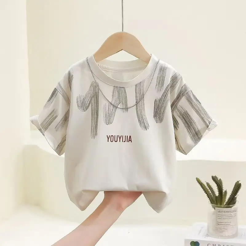 Boys Pure Cotton Printed T-Shirt Olive Green — feature 3