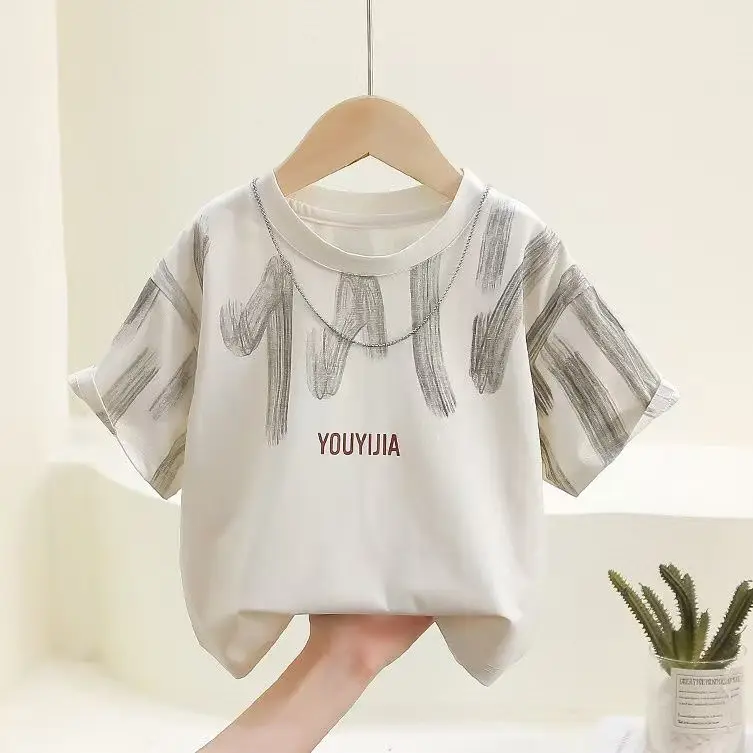 Boys Pure Cotton Printed T-Shirt Olive Green — feature 4