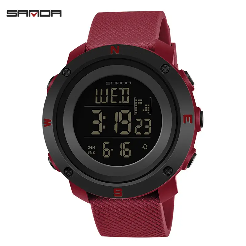 Sanda Red Digital Outdoor Watch for Men - Image 4
