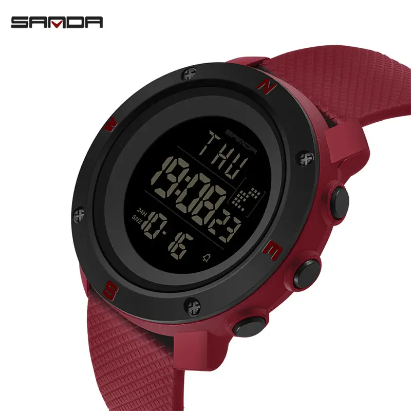 Sanda Red Digital Outdoor Watch for Men - Image 5