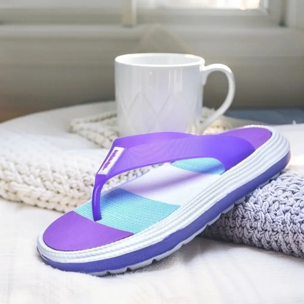 Women's Purple Flip Flops with Non-Slip Sole