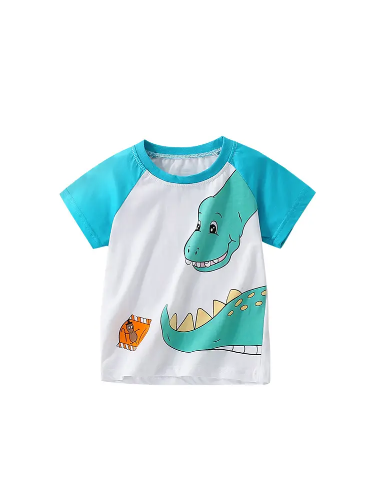 Cross-border Boys T-shirt Small Medium Blue Cartoon - Image 6