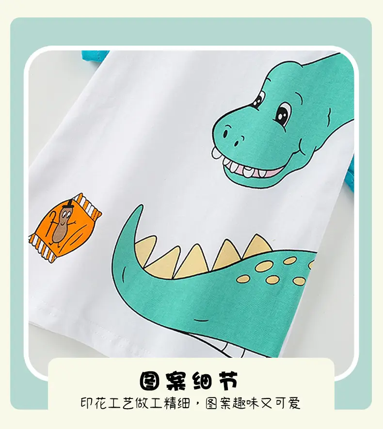 Cross-border Boys T-shirt Small Medium Blue Cartoon — feature 8