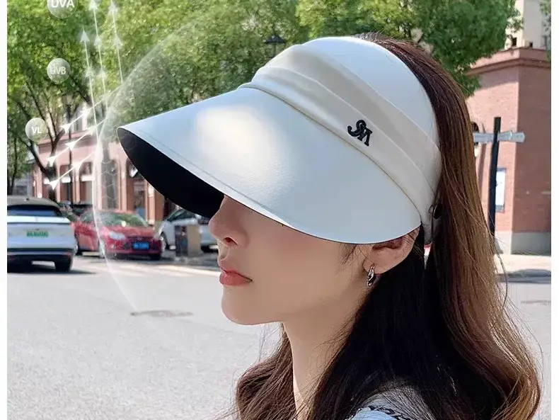 Women Sun Visor Hat with Big Bristle UV Protection — feature 6