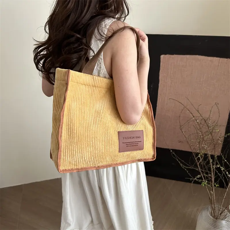 Women's Japanese Style Tote Bag Large Capacity Brown - Image 10