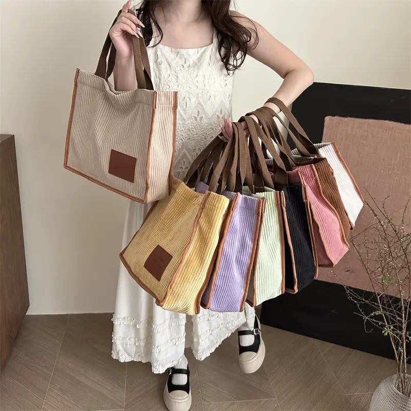 Women's Japanese Style Tote Bag Large Capacity Brown - Image 12