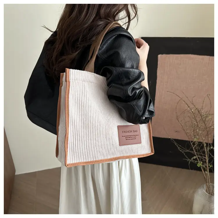 Women's Japanese Style Tote Bag Large Capacity Brown — feature 2