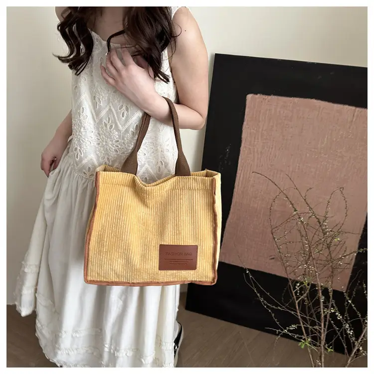 Women's Japanese Style Tote Bag Large Capacity Brown — feature 21