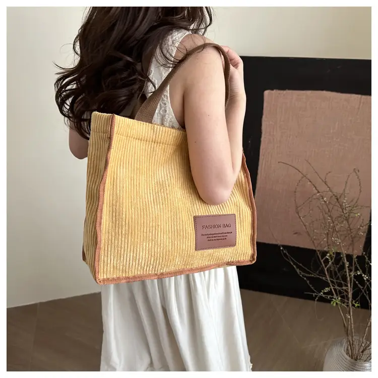 Women's Japanese Style Tote Bag Large Capacity Brown — feature 24
