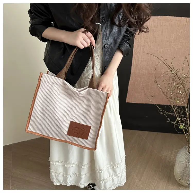 Women's Japanese Style Tote Bag Large Capacity Brown — feature 25