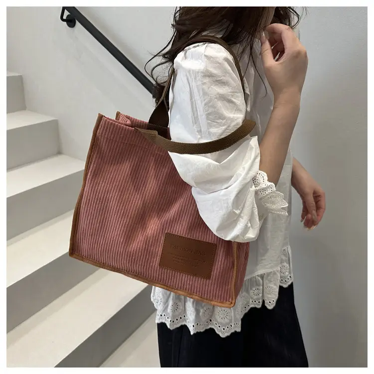 Women's Japanese Style Tote Bag Large Capacity Brown — feature 34