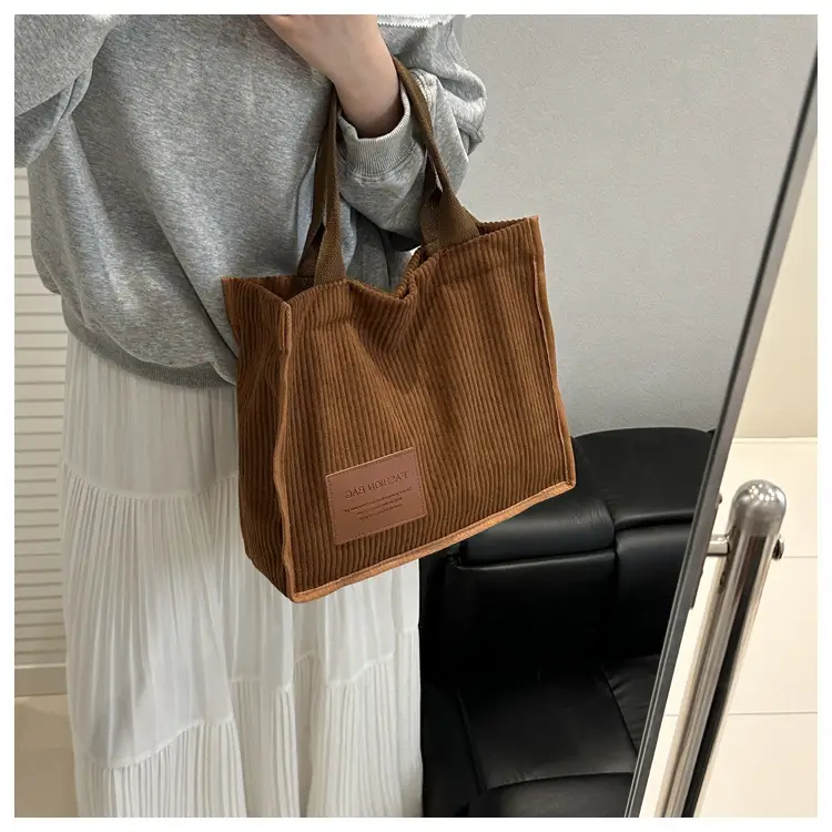 Women's Japanese Style Tote Bag Large Capacity Brown — feature 38