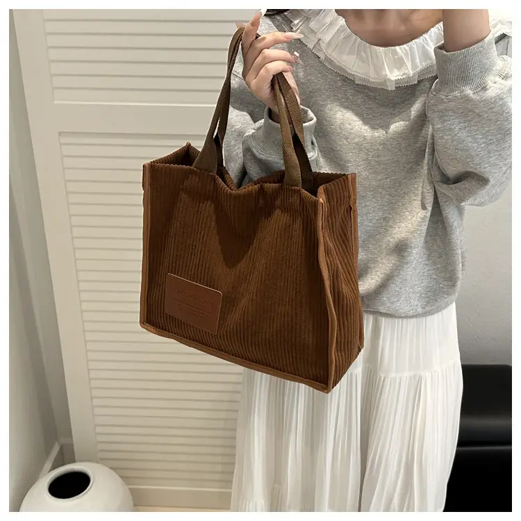 Women's Japanese Style Tote Bag Large Capacity Brown — feature 39