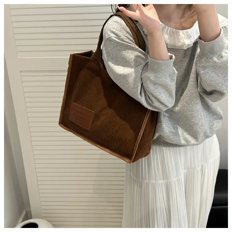Women's Japanese Style Tote Bag Large Capacity Brown — feature 40