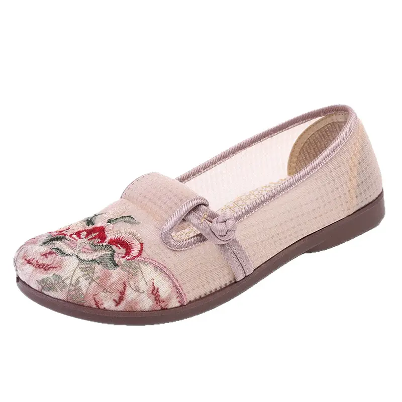Women's Embroidered Mesh Flat Shoes with Soft Sole - Image 5