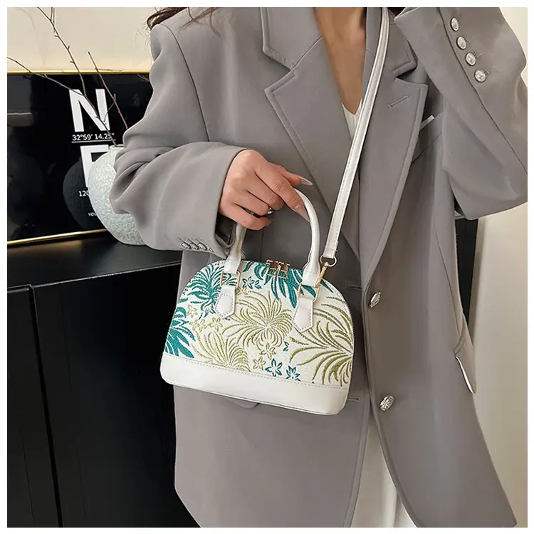 Red Embroidered Shell Handbag for Women — feature 22