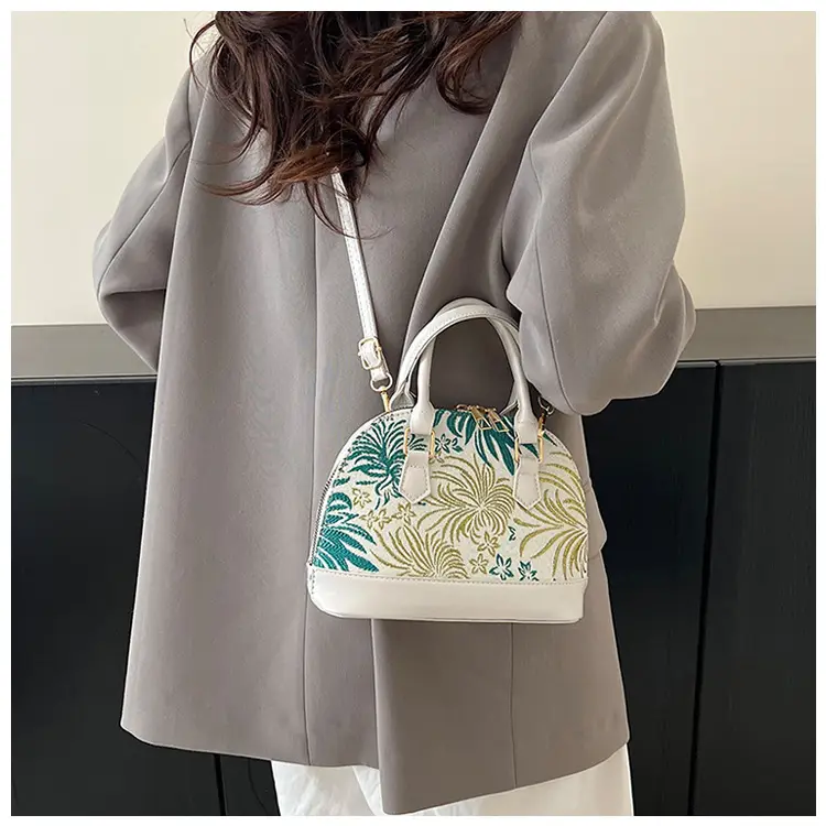 Red Embroidered Shell Handbag for Women — feature 25