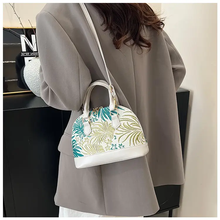 Red Embroidered Shell Handbag for Women — feature 26